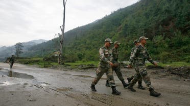 Indian army soldiers march near an army base on India's Tezpur-Tawang highway, which runs to the Chinese border, in the northeastern Indian state of Arunachal Pradesh May 29, 2012. (File photo: Reuters)