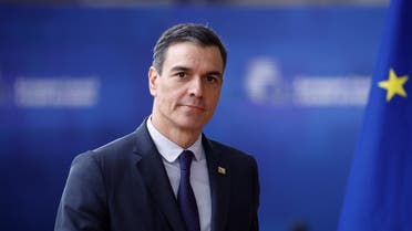 Spain’s Prime Minister Pedro Sanchez arrives for a EU Summit, at the EU headquarters in Brussels, on March 23, 2023. (AFP)