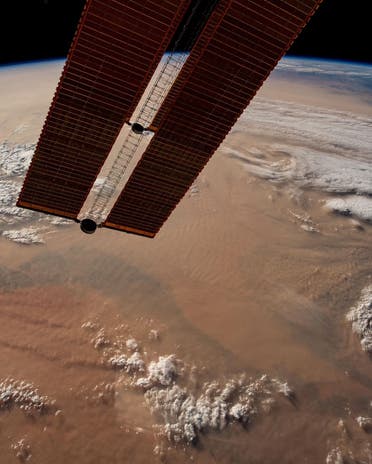 A view of a sandstorm in the Sahara Desert taken by astronaut Sultan al-Neyadi. (Twitter)