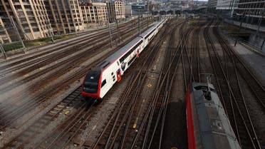 A Swiss rail (SBB CFF FFS) train leaves the Hauptbahnhof station in Zurich, Switzerland, March 21, 2023. REUTERS/Denis Balibouse