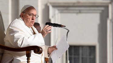 Pope Francis speaks during a general audience at St Peter's Square, Vatican City, March, 29, 2023. (Reuters)