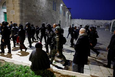Israeli police near Al-Aqsa Mosque in Jerusalem
