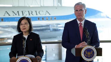 Taiwan's President Tsai Ing-wen and the U.S. Speaker of the House Kevin McCarthy hold a news conference following a meeting at the Ronald Reagan Presidential Library, in Simi Valley, California, U.S. April 5, 2023. (Reuters)