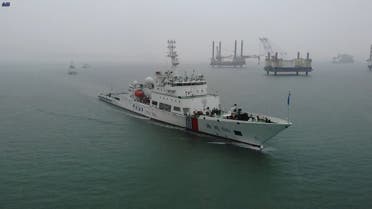 Chinese maritime law enforcement fleet led by a patrol and rescue vessel Haixun 06 patrols during a joint patrol operation in the central and northern waters of the Taiwan Straits, in Fujian province, China in this handout drone picture released on April 5, 2023 and provided to Reuters on April 6, 2023. Maritime Safety Administration of Fujian/Handout via REUTERS ATTENTION EDITORS - THIS IMAGE WAS PROVIDED BY A THIRD PARTY. NO RESALES. NO ARCHIVES.