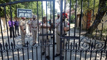 Police officers stand guard inside a court premises in Pathankot, in the northern state of Punjab, India. (File photo: Reuters)