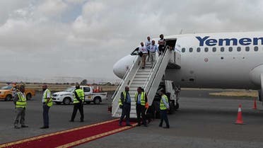 Houthi prisoners of war departed from Saudi Arabia on Saturday bound for Yemen’s rebel-held capital Sanaa. (ICRC)