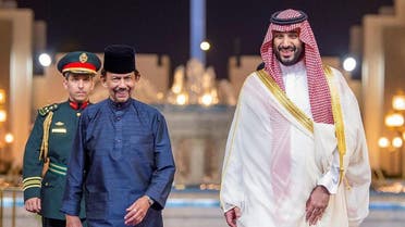 Saudi Arabia’s Crown Prince Mohammed bin Salman and the Sultan of Brunei, Haji Hassanal Bolkiah. (SPA)