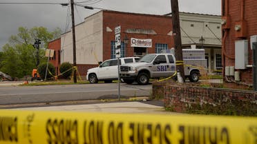 A view of the crime scene a day after a shooting at a teenager's birthday party in a dance studio, in Dadeville, Alabama, U.S., April 16, 2023. REUTERS/Cheney Orr