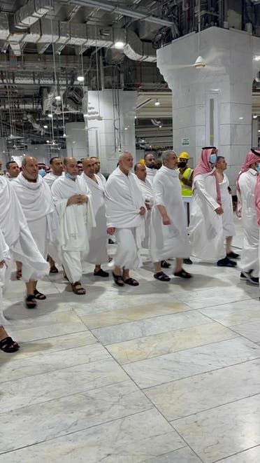 A delegation from the Palestinian militant group Hamas performed Umrah on April 18, 2023. (Twitter)