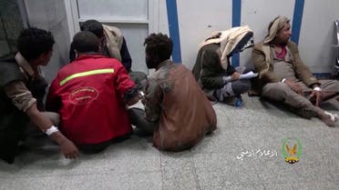 صور نشرها الحوثيون لعدد من المصابين في التدافع داخل أحد المستشفيات