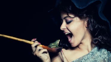 Breakfast of the witch stock photo