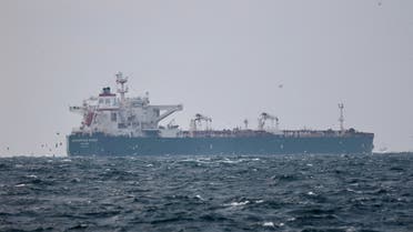 Marshall Islands-flagged oil tanker Advantage Sweet, which, according to Refinitiv ship tracking data, is a Suezmax crude tanker which had been chartered by oil major Chevron and had last docked in Kuwait, sails at Marmara sea near Istanbul, Turkey January 10, 2023 (Reuters)