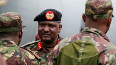 FILE PHOTO: Major General Jeff Nyagah of the Kenya Defence Forces (KDF), meets his soldiers as the Kenyan troops to the East Africa Community Regional Force (EACRF) arrive on their deployment in the Democratic Republic of Congo November 16, 2022. REUTERS/Thomas Mukoya/File Photo