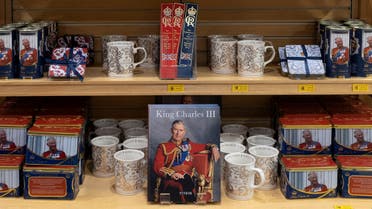 Themed merchandise is displayed in a souvenir shop ahead of the coronation of Britain's King Charles, in London, Britain, April 12, 2023. (Reuters)