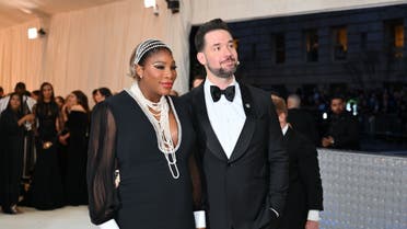 US tennis player Serena Williams and Alexis Ohanian arrive for the 2023 Met Gala at the Metropolitan Museum of Art on May 1, 2023, in New York. (AFP)