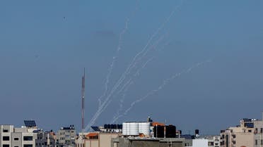 Rockets are fired from Gaza into Israel, in Gaza, on May 2, 2023. (Reuters)