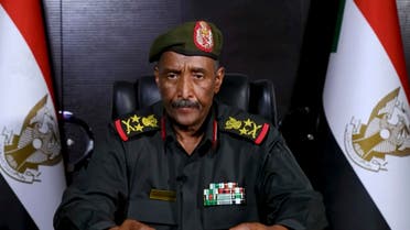 In this image made from video provided Friday, April 21, 2023, by the Sudan Armed Forces, Gen. Abdel-Fattah Burhan, commander of the Sudanese Armed Forces, speaks at an undisclosed location. (AP)