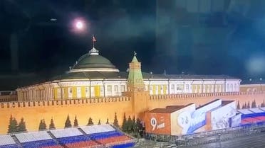 A still image taken from video shows a flying object exploding in an intense burst of light near the dome of the Kremlin Senate building during the alleged Ukrainian drone attack in Moscow, Russia, in this image taken from video obtained by Reuters May 3, 2023. Ostorozhno Novosti/Handout via REUTERS ATTENTION EDITORS - THIS IMAGE WAS PROVIDED BY A THIRD PARTY. NO RESALES. NO ARCHIVES. MANDATORY CREDIT. TPX IMAGES OF THE DAY