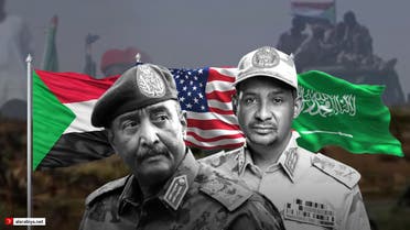 حميدتي البرهان أعلام السودان السعودية أميركا خاص العربية نت