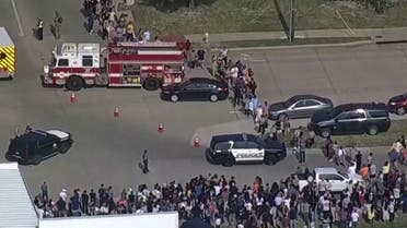Shoppers leave as law enforcement officers respond to a shooting in the Dallas area's Allen Premium Outlets, which authorities said has left multiple people injured in Allen, Texas, U.S. May 6, 2023 in a still image from video. ABC Affiliate WFAA via REUTERS NO RESALES. NO ARCHIVES. MANDATORY CREDIT
