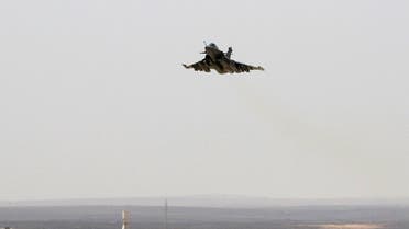 A French Rafale fighter jet flies over a military base in Jordan during a visit of the French defense minister on July 18, 2017. (AFP)