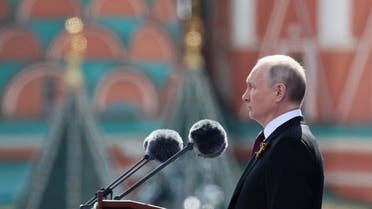 Russian President Vladimir Putin delivers a speech during a military parade on Victory Day, which marks the 78th anniversary of the victory over Nazi Germany in World War Two, in Red Square in central Moscow, Russia, on May 9, 2023. (Reuters)