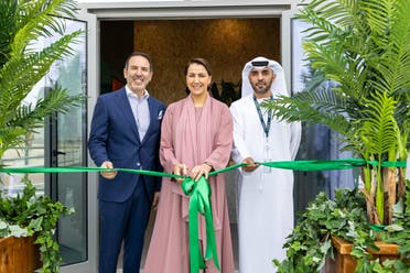 Switch Foods CEO and founder Edward Hamod with the UAE Minister of State for Food & Water Security Mariam Almheiri at the startup's inauguration event. (Supplied)