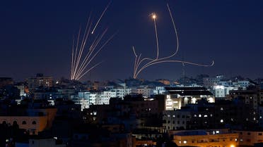 Rockets are fired from Gaza City toward Israel, on May 10, 2023. (AFP)