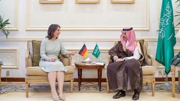 German Foreign Minister Annalena Baerbock thanked Saudi Arabia for its efforts in evacuating German nationals from Sudan during her meeting with her Saudi counterpart Prince Faisal bin Farhan in Jeddah. (Twitter/KSAMOFA)