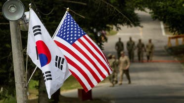 The South Korean and American flags fly next to each other at Yongin, South Korea, August 23, 2016. (US Army via Reuters)