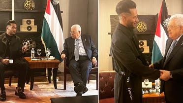 محمد رمضان والرئيس الفلسطيني
