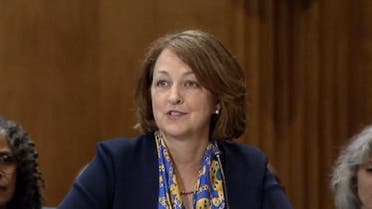 Lisa Johnson, the US nominee to be the next ambassador to Lebanon, testifies in front of a Senate Foreign Relations subcommittee in Washington, DC, May 16, 2023. (Screengrab)
