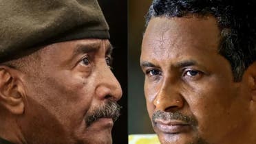 سوڈانی فوجی سربراہ عبد الفتاح البرھان اور آر ایس ایف کے سربراہ حمدان دقلو