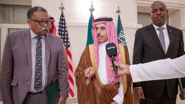 Saudi Foreign Minister Prince Faisal bin Farhan speaks after warring Sudanese sides sign a seven-day short-term ceasefire and humanitarian arrangements. (Twitter) 