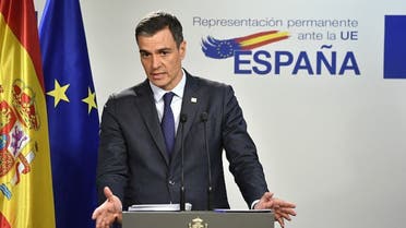 Spain's Prime Minister Pedro Sanchez speaks during a media conference at an EU summit in Brussels, March 24, 2023.   -  Copyright  AP Photo/Geert Vanden Wijngaert
