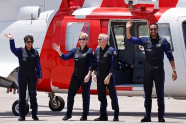 Commander Peggy Whitson, pilot John Shoffner, and mission specialists Ali Alqarni and Rayyanah Barnawi representing Saudi Arabia arrive before the planned Axiom Mission 2 (Ax-2) launch to the International Space Station at Kennedy Space Center, Florida, US May 21, 2023. (Reuters) 