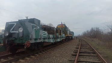 قطار روسي مدرع معاصر خلال العمليات العسكرية بأوكرانيا