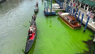 Watch: Bright green liquid patch appears in Venice Grand Canal, police investigating