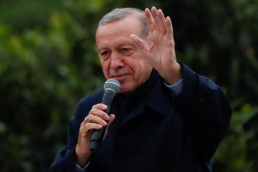 Turkish President Tayyip Erdogan addresses his supporters following early exit poll results for the second round of the presidential election in Istanbul, Turkey May 28, 2023. (Reuters)