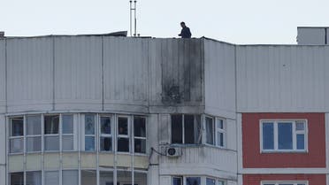 A view shows a damaged multi-storey apartment block following a reported drone attack in Moscow, Russia, May 30, 2023. (Reuters)