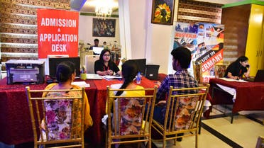 Indian students make enquiries at a Canadian education fair in in Amritsar, India, July 8, 2022. (Photo for illustrative purpose, AP)