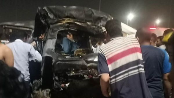 Tragic Accident in Egypt: 9 Killed and 4 Injured in Microbus Fire due to Collision with Natural Gas Transport Vehicle