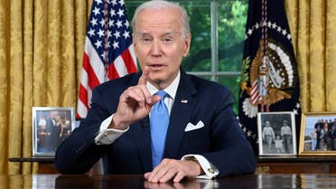 US President Joe Biden addresses the nation on averting default and the Bipartisan Budget Agreement, in the Oval Office of the White House in Washington, DC, June 2, 2023. (Reuters)