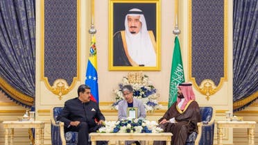 Saudi Crown Prince Mohammed bin Salman meets with Venezuela President Nicolas Maduro in Jeddah. (SPA)