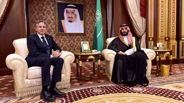 Saudi Arabia's Crown Prince Mohammed bin Salman meets with Secretary of State Antony Blinken in Jeddah, Saudi Arabia, June 7, 2023. (AP)