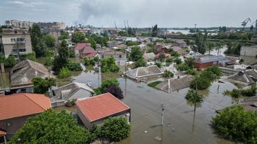 A view shows a flooded area after the Nova Kakhovka dam breached, amid Russia's attack on Ukraine, in Kherson, Ukraine June 7, 2023. REUTERS/Vladyslav Smilianets