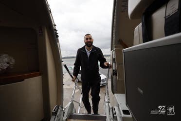 Karim Benzema on his way to Saudi Arabia after signing Al Ittihad contract. (Twitter)