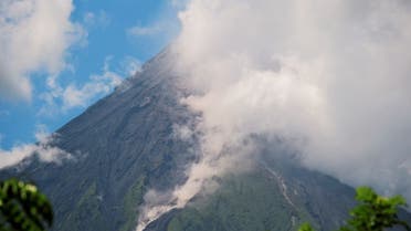 Mayon Volcano spews white smoke as seen from Daraga, Albay province, central Philippines on Thursday June 8, 2023. (AP)