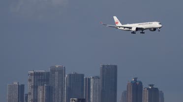 A Japan Airlines (JAL) aircraft approaches to land at Tokyo International Airport, also known as Haneda Airport, in Tokyo, Japan April 29, 2023. (Reuters)