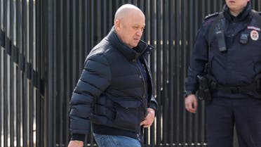 FILE PHOTO: Founder of Wagner private mercenary group Yevgeny Prigozhin leaves a cemetery before the funeral of Russian military blogger Maxim Fomin widely known by the name of Vladlen Tatarsky, who was recently killed in a bomb attack in a St Petersburg cafe, in Moscow, Russia, April 8, 2023. REUTERS/Yulia Morozova/File Photo